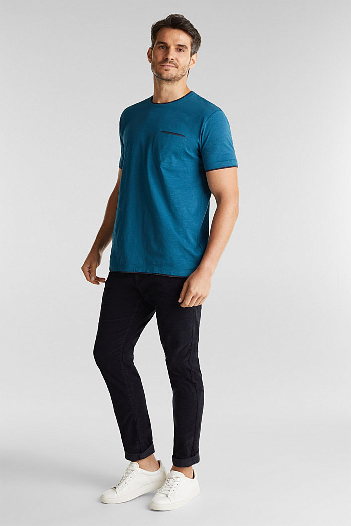 T-shirt en jersey, 100 % coton biologique, PETROL BLUE, detail image number 4