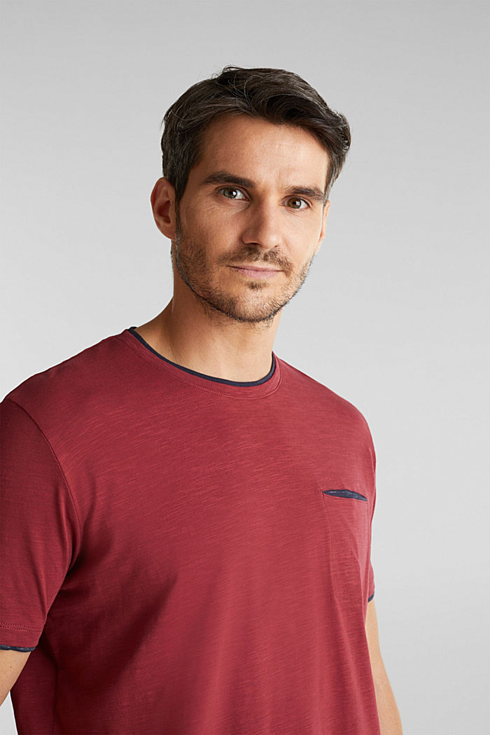 T-shirt en jersey, 100 % coton biologique, BORDEAUX RED, overview