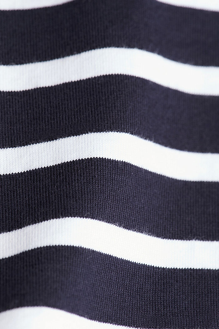 T-shirt à manches longues en jersey rayé coton bio, NAVY, detail image number 4