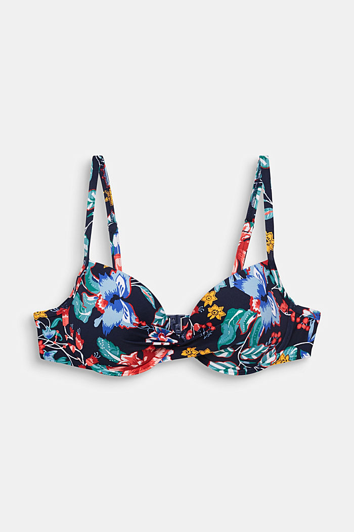 Push-up top with a floral print, INK, overview