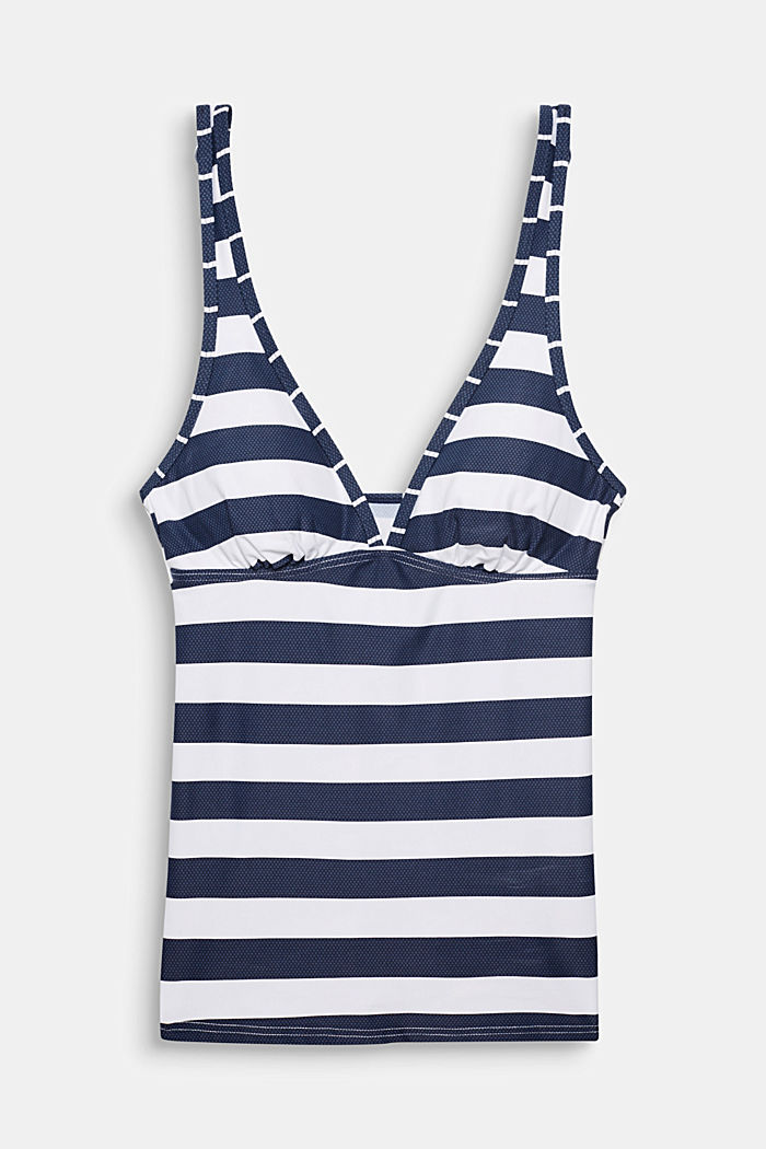 Padded tankini top with stripes