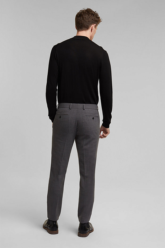 Pantalon ACTIVE SUIT BLACK en laine mélangée, DARK GREY, detail image number 1
