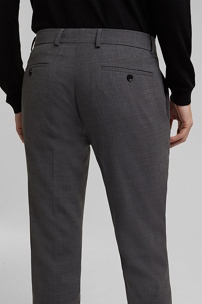 Pantalon ACTIVE SUIT BLACK en laine mélangée, DARK GREY, detail image number 3