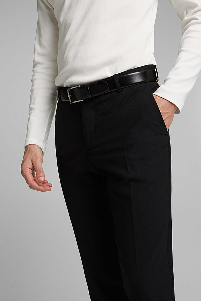 ACTIVE SUIT spodnie z mieszanki wełnianej, BLACK, detail image number 3