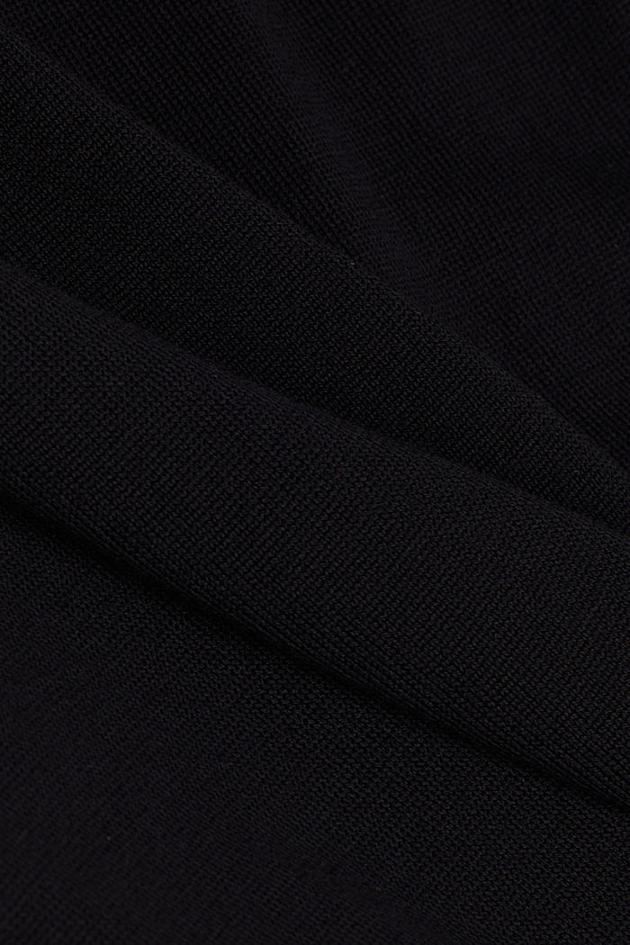 En 100 % laine mérinos : le pull-over à encolure ronde, BLACK, detail image number 4