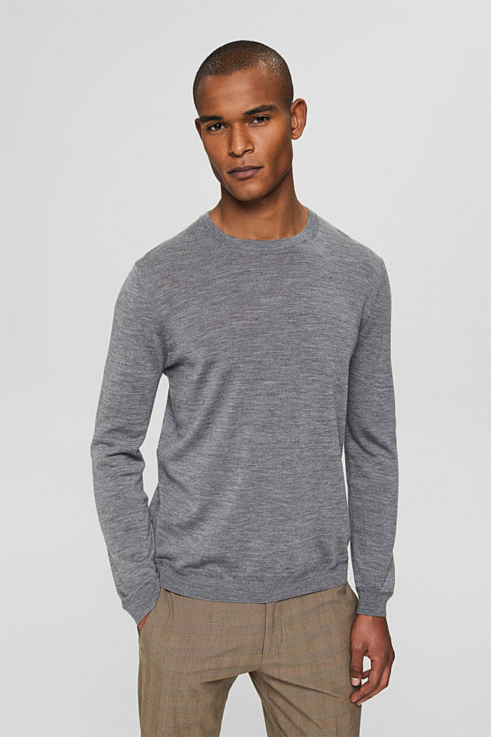 100% wełny merynosowej: sweter z okrągłym dekoltem