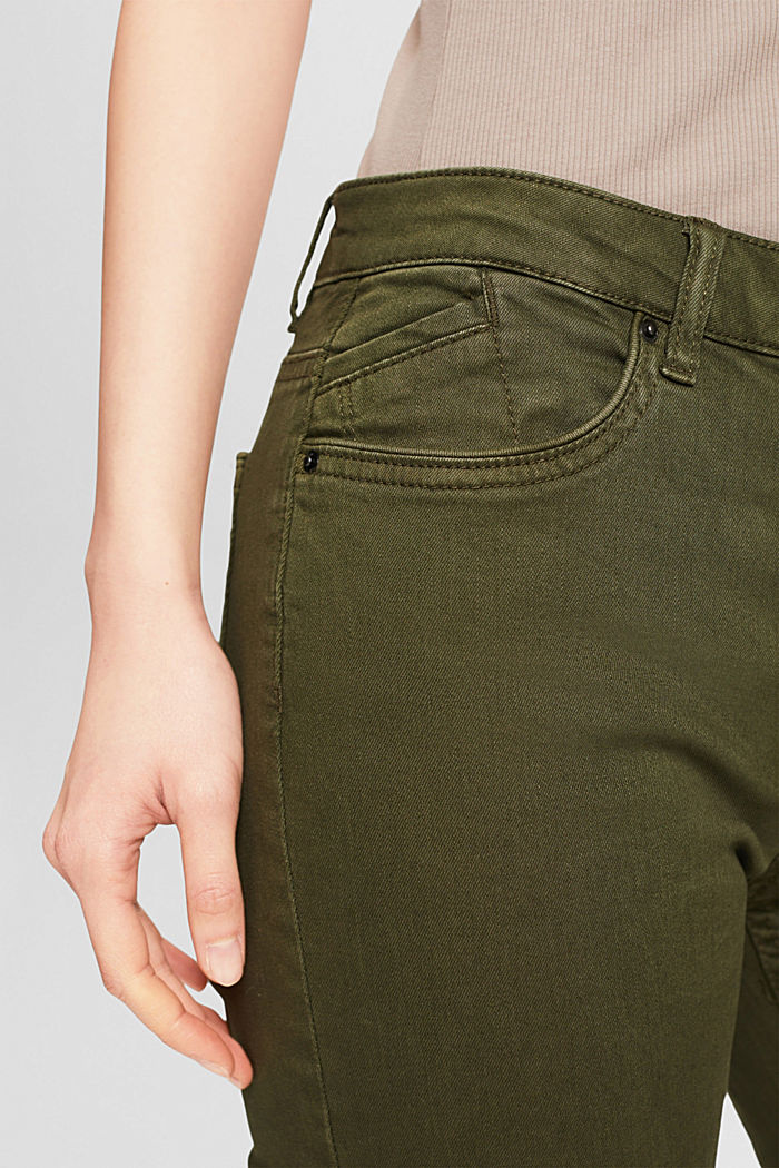 Pantalon corsaire en coton bio, KHAKI GREEN, detail image number 5