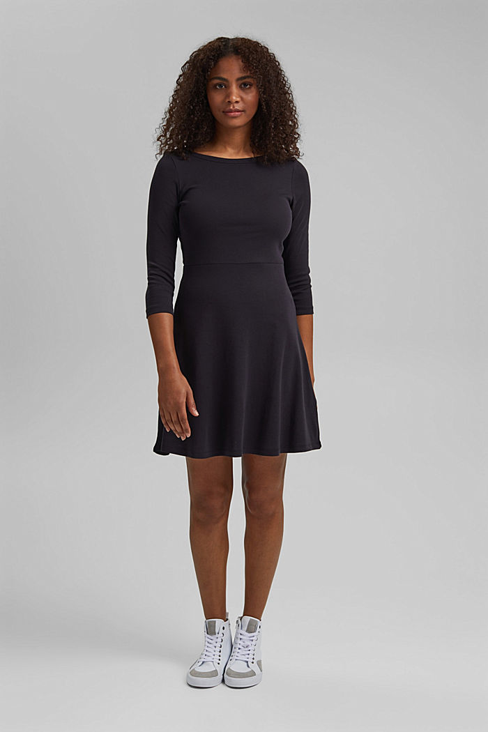 Jersey-Kleid aus Organic Cotton, BLACK, detail image number 1