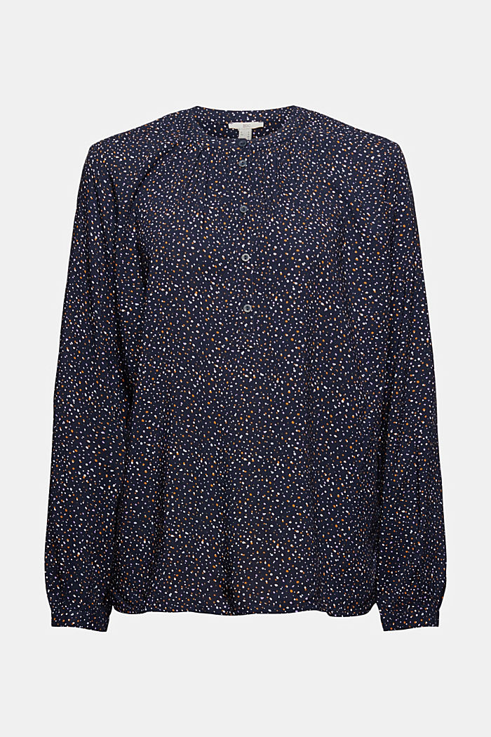 Henley blouse with print, LENZING™ ECOVERO™