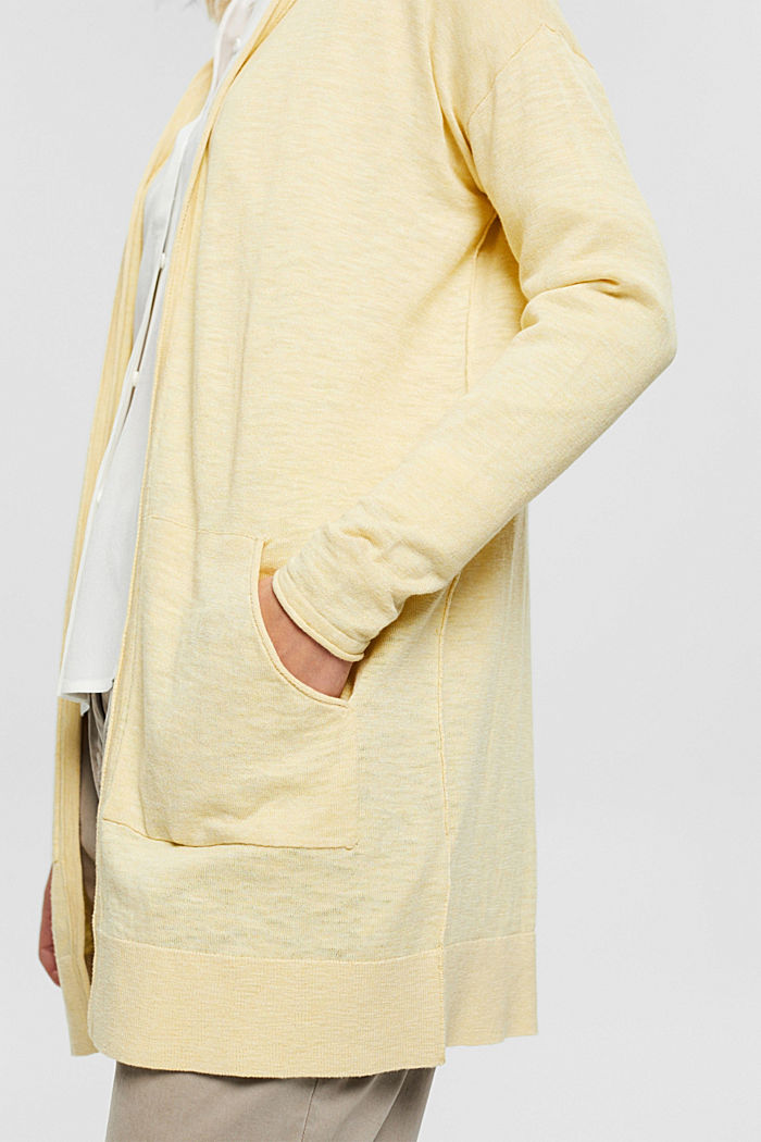 Cardigan à capuche, coton biologique, PASTEL YELLOW, detail image number 2