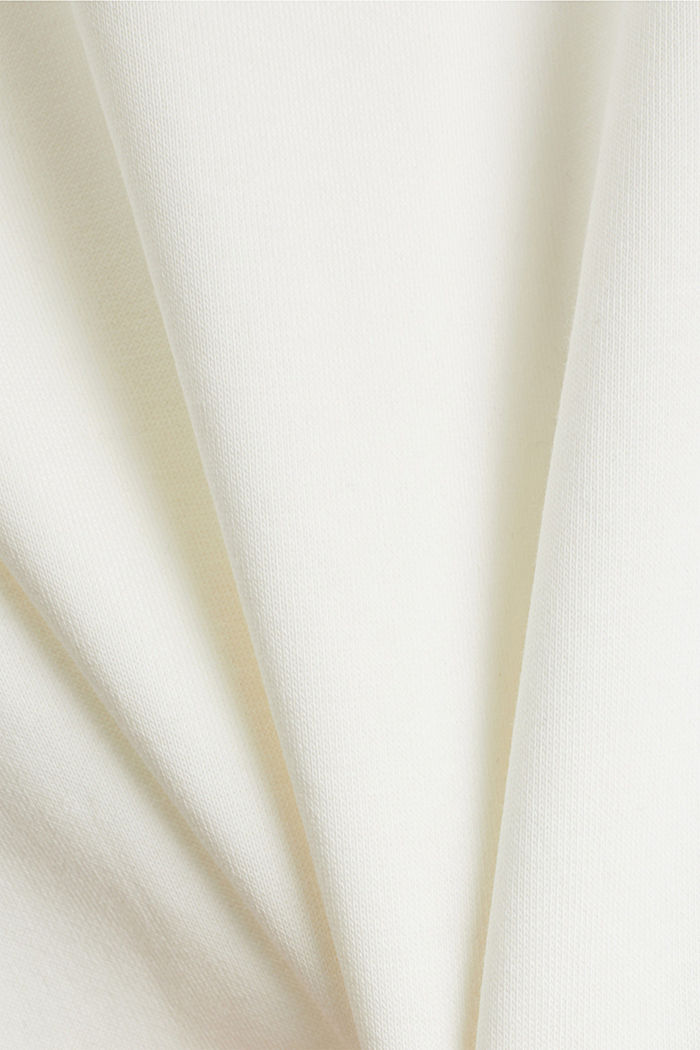 Sweat à capuche en coton biologique mélangé, OFF WHITE, detail image number 4