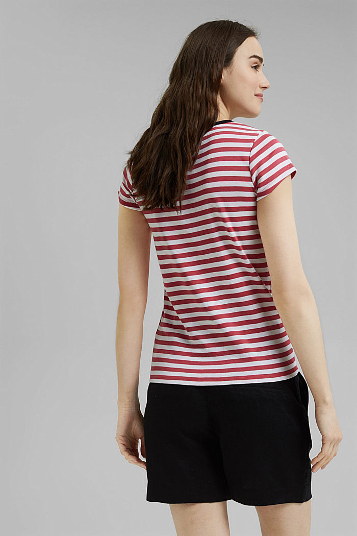 T-Shirt mit Streifen, 100% Organic Cotton, BLUSH, detail image number 3
