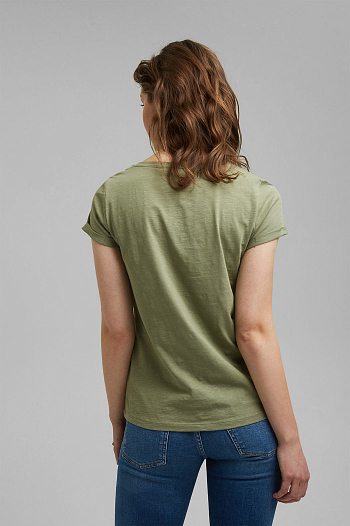 T-Shirt aus 100% Organic Cotton, LIGHT KHAKI, detail image number 3