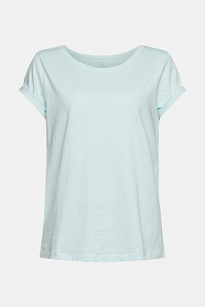 T-shirt, 100% bawełny organicznej, LIGHT TURQUOISE, overview