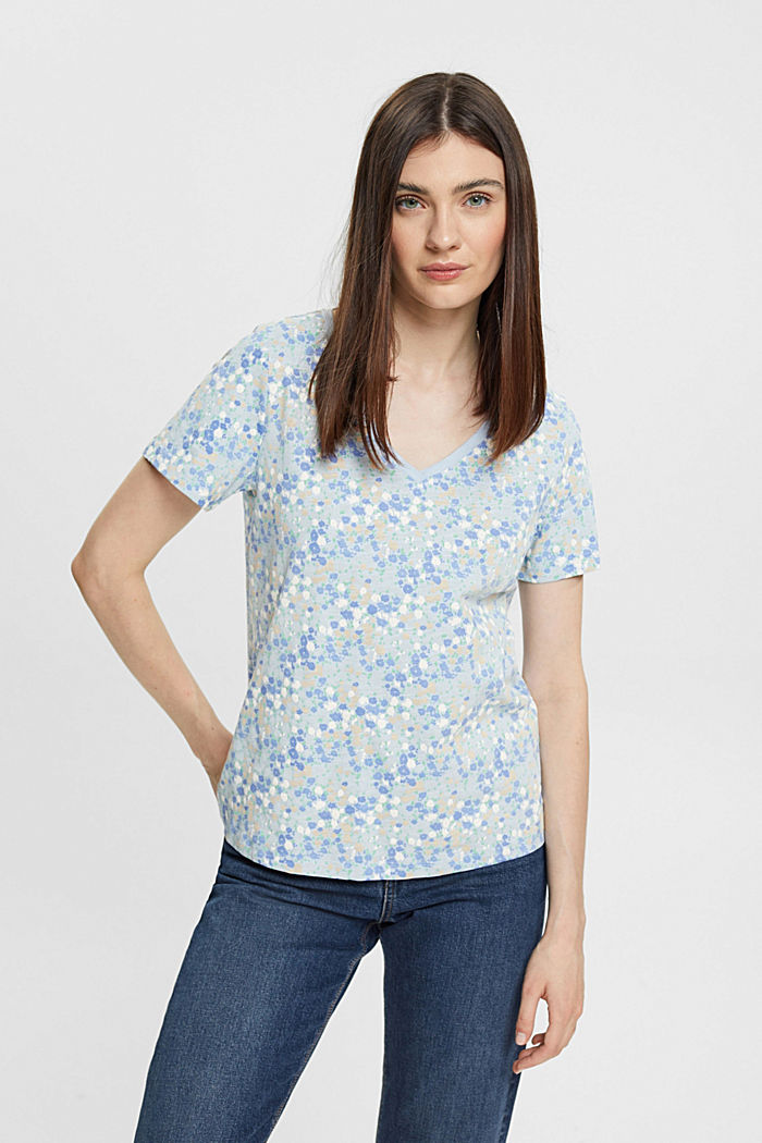 Print-Shirt aus 100% Organic Cotton, LIGHT BLUE, detail image number 0
