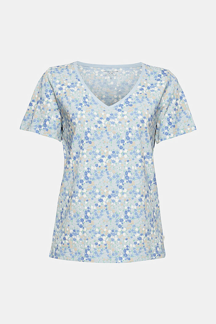 Print-Shirt aus 100% Organic Cotton, LIGHT BLUE, overview