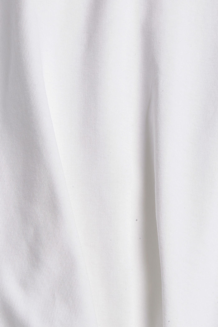 Bluzka z długim rękawem i stójką ze 100% bawełny ekologicznej, WHITE, detail image number 4