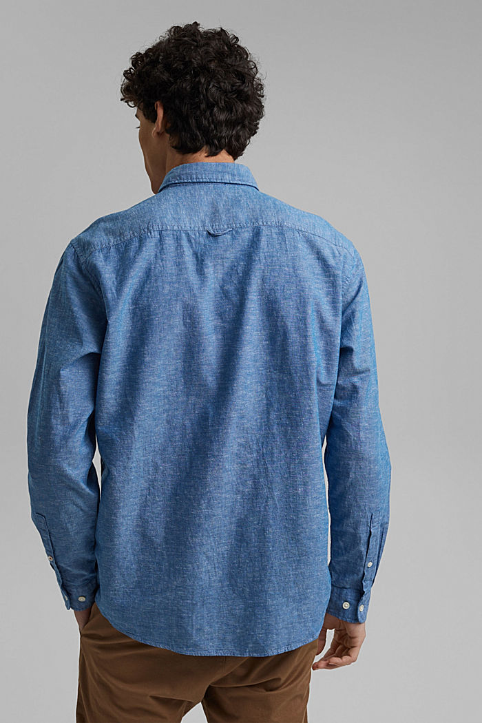 Lin et coton biologique : la chemise à col boutonné, LIGHT BLUE, detail image number 3
