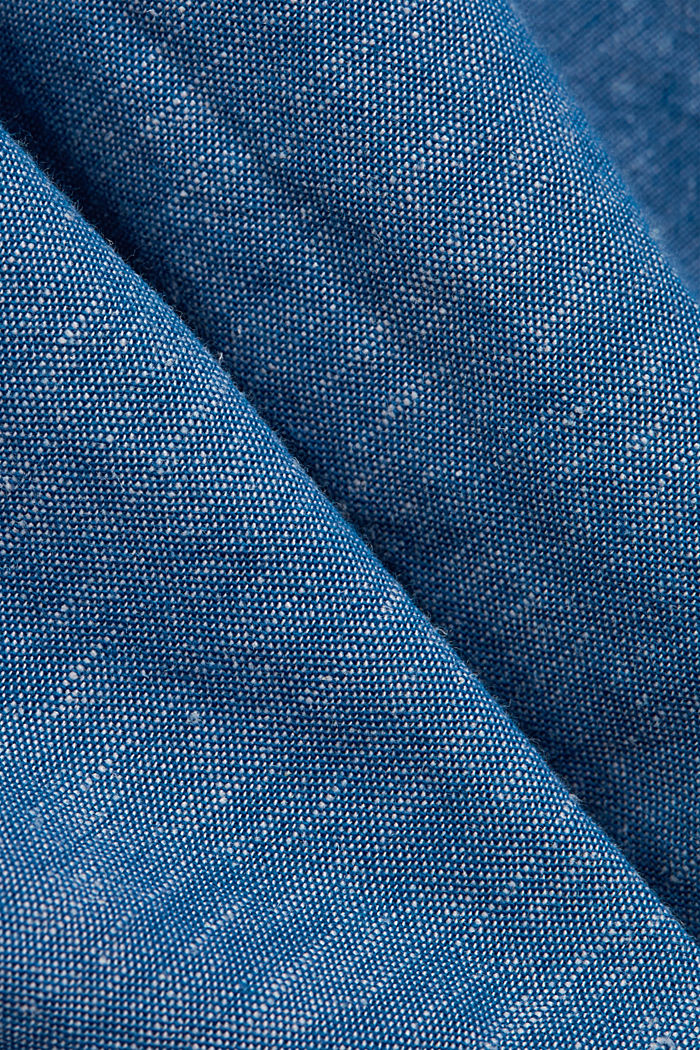 Leinen/Organic Cotton: Button-Down-Hemd, LIGHT BLUE, detail image number 4