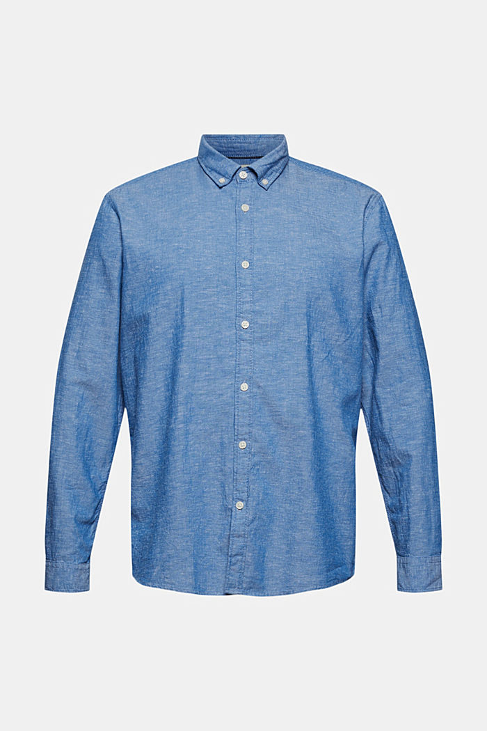 Linnen/biologisch katoen: buttondownoverhemd, LIGHT BLUE, detail image number 6