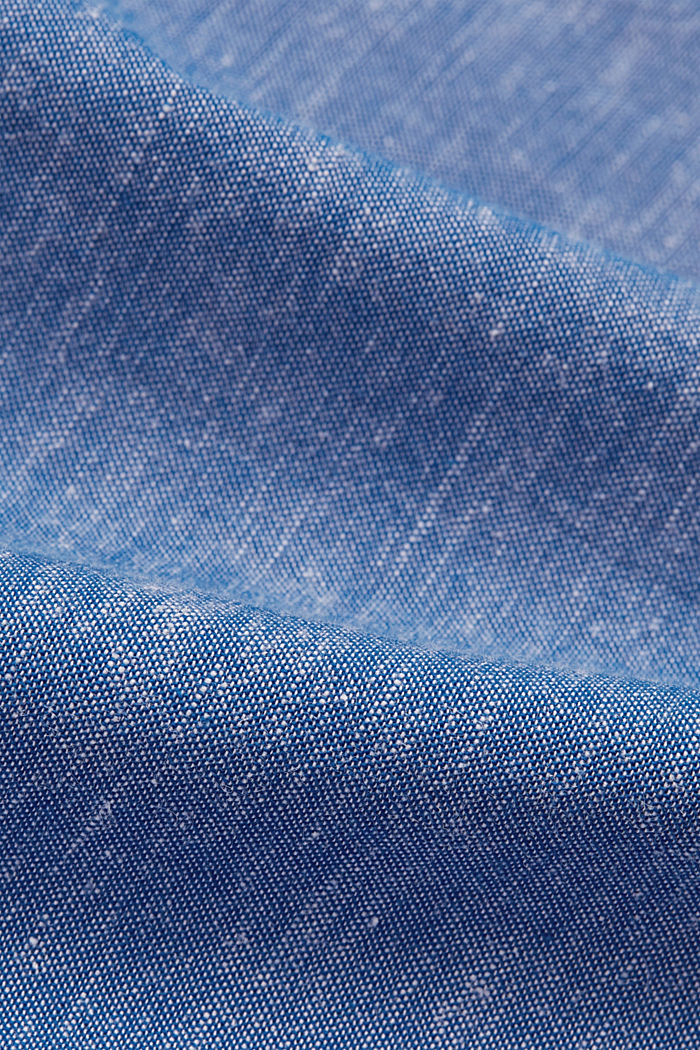 Linnen/biologisch katoen: overhemd met korte mouwen, LIGHT BLUE, detail image number 4