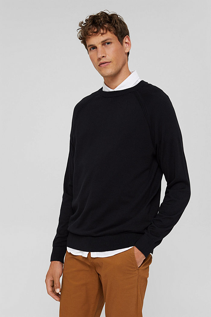Z kaszmirem: sweter z okrągłym dekoltem, BLACK, detail image number 0