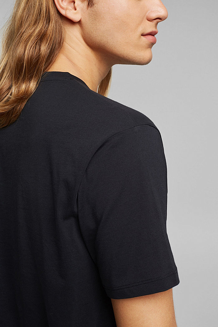 Jersey-T-Shirt aus 100% Bio-Baumwolle, BLACK, detail image number 1