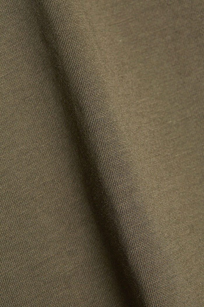 Jersey-T-Shirt aus 100% Bio-Baumwolle, DARK KHAKI, detail image number 4