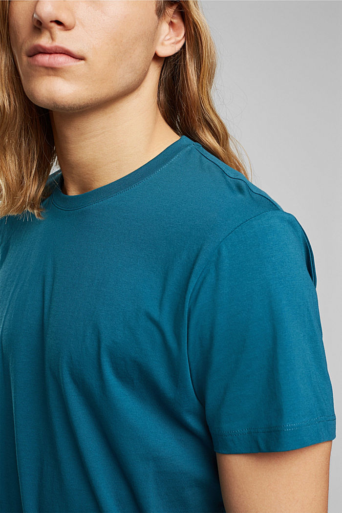 Jersey-T-Shirt aus 100% Bio-Baumwolle, PETROL BLUE, detail image number 1