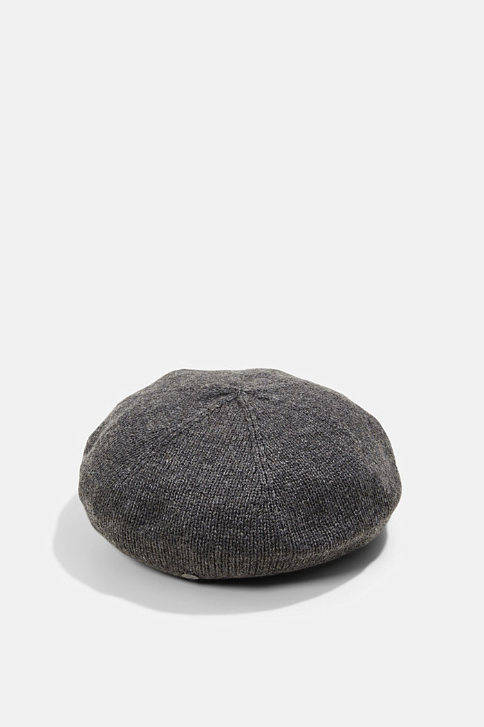 Recycelt: Woll-Mix Baskenmütze