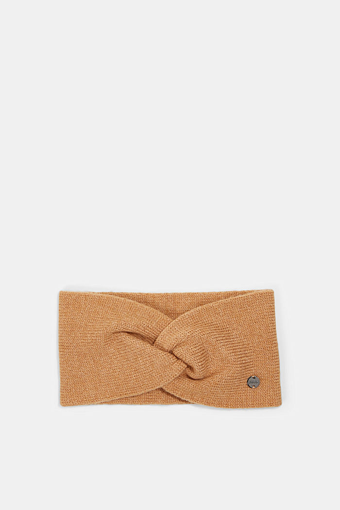 Recyclé : le bandeau en maille de laine mélangée, CARAMEL, detail image number 0