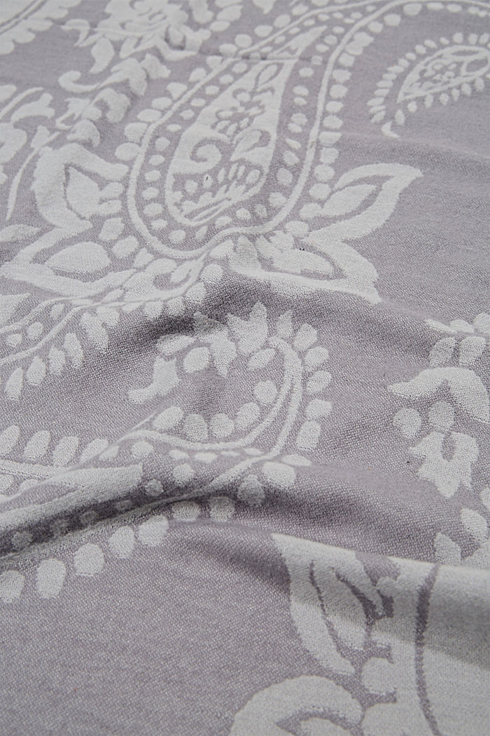 Écharpe à motif cachemire en coton mélangé, LIGHT GREY, detail image number 2