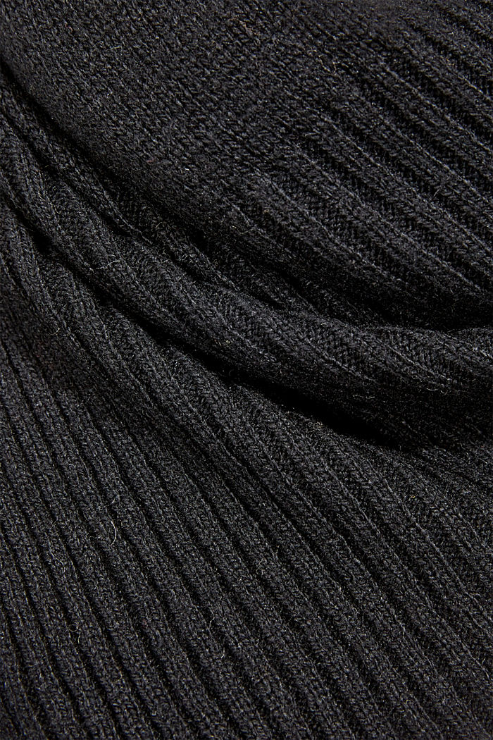 Recycelt: Woll-Mix Schal, BLACK, detail image number 2