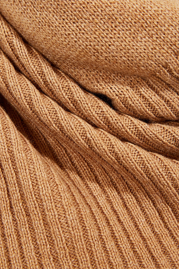 En matière recyclée : l’écharpe en laine mélangée, CARAMEL, detail image number 2