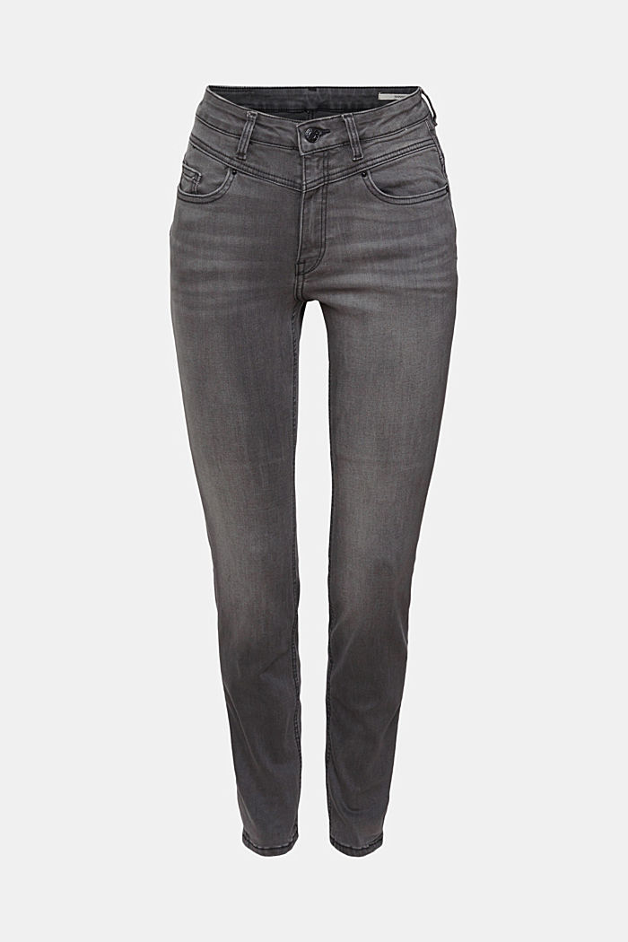 High-rise shaping jeans, GREY DARK WASHED, detail-asia image number 6