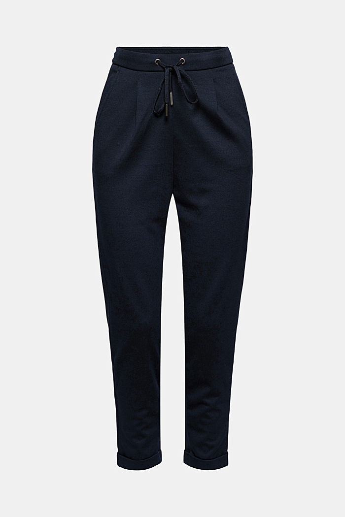 Piqué tracksuit bottoms with an elasticated waistband