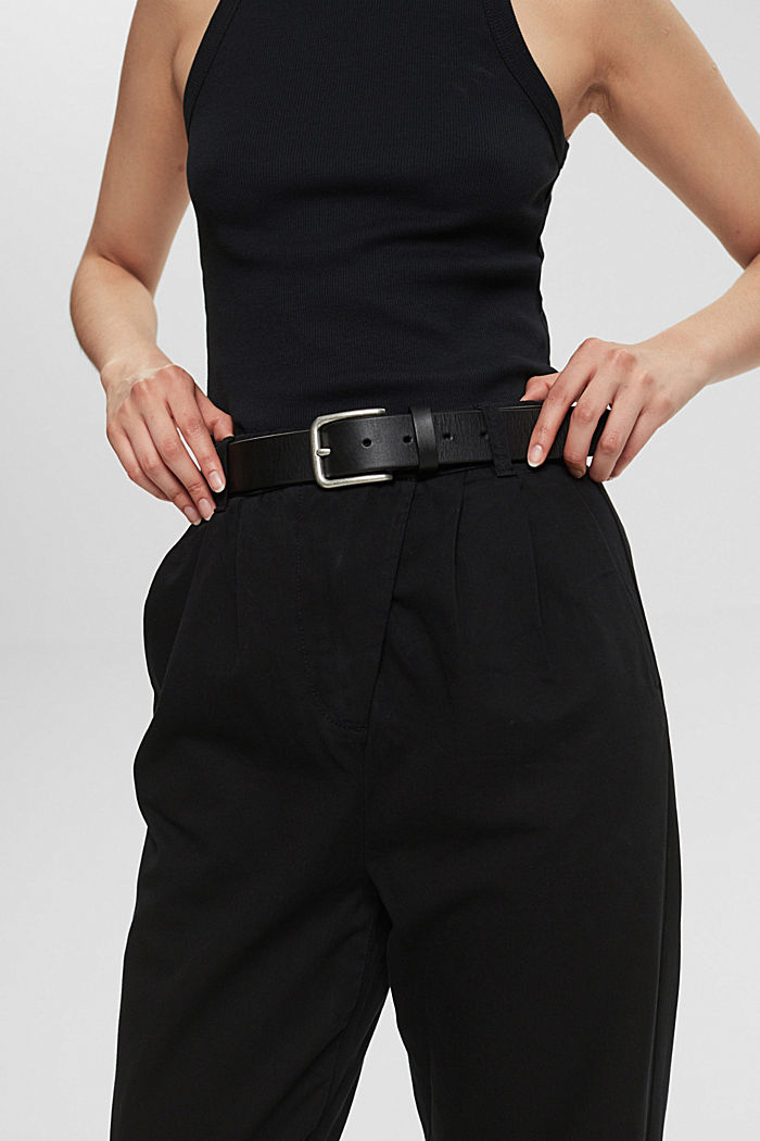Pima cotton high rise chinos, BLACK, detail-asia image number 4