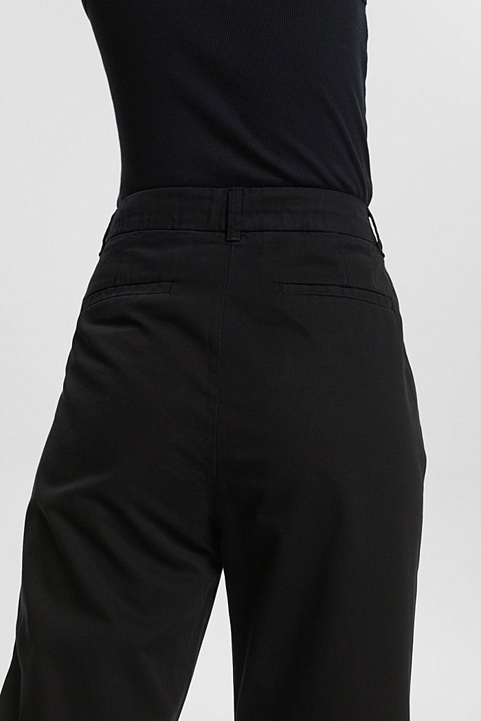 Pima cotton high rise chinos, BLACK, detail-asia image number 5