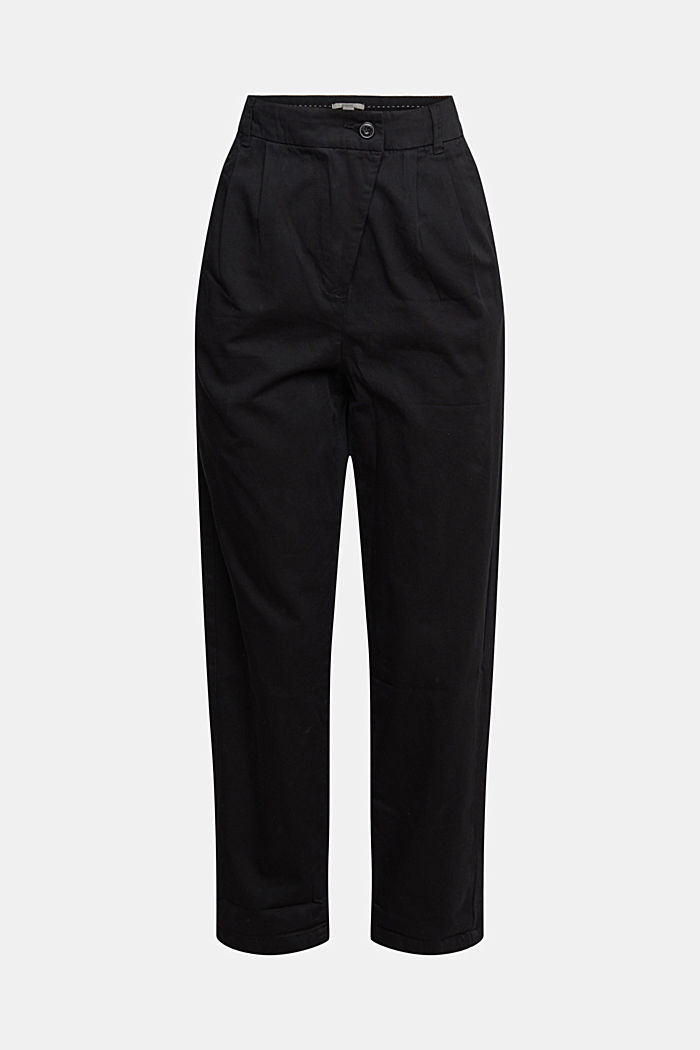 Pima cotton high rise chinos, BLACK, detail-asia image number 6