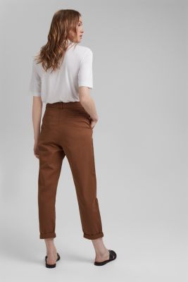 ESPRIT Chinos with a highrise waist, 100 Pima cotton at our Online Shop
