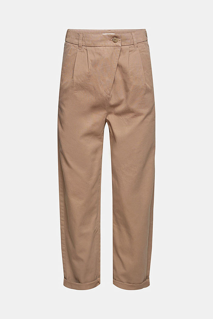 Pantalón chino con cintura alta, 100 % algodón Pima