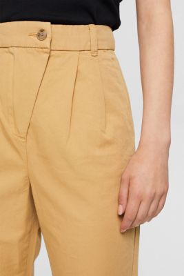 ESPRIT Chinos with a highrise waist, 100 Pima cotton at our Online Shop