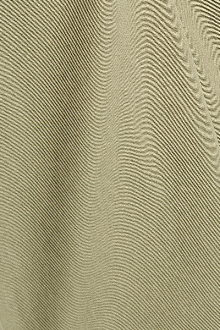 Korkeavyötäröiset chinot, 100 % Pima-puuvillaa, LIGHT KHAKI, detail image number 4