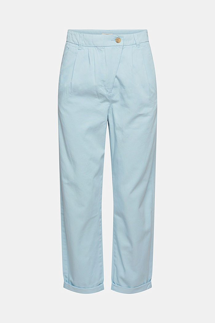 Chino taille haute, 100 % coton Pima, GREY BLUE, detail image number 6