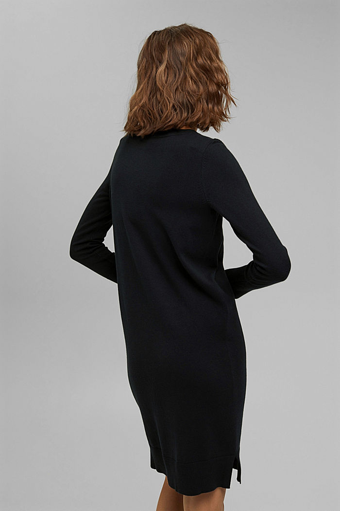 Vestido básico de punto en una mezcla de algodón ecológico, BLACK, detail image number 2