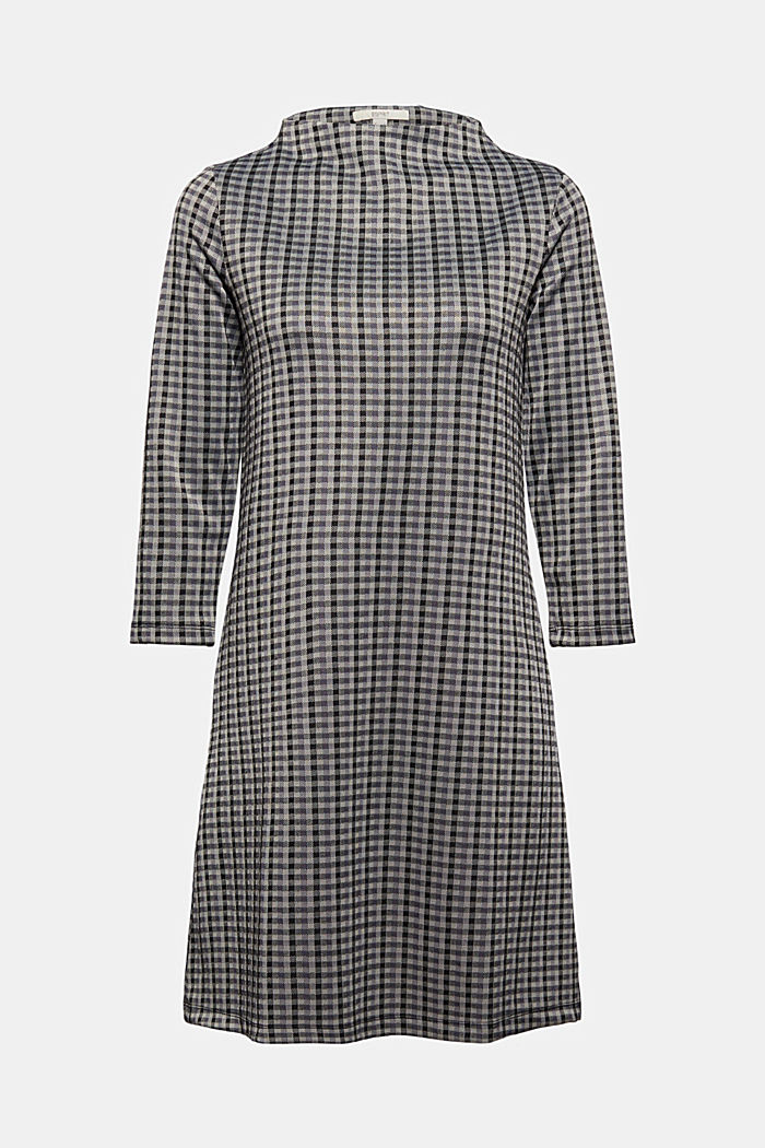 Recycled: jersey dress with check pattern