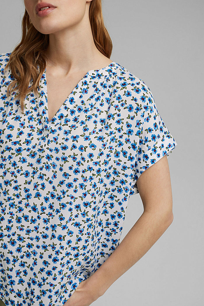 Haut façon blouse en LENZING™ ECOVERO™, OFF WHITE, detail image number 2
