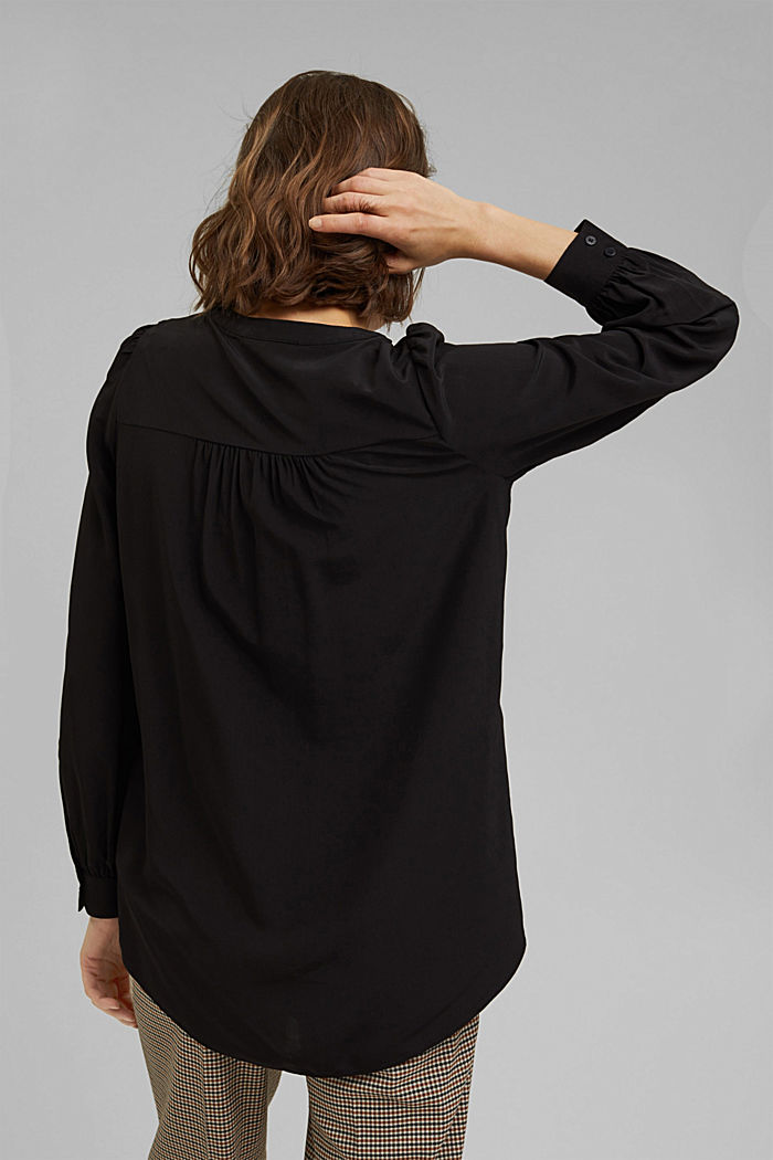 Lange blouse met LENZING™ ECOVERO™, BLACK, detail image number 3