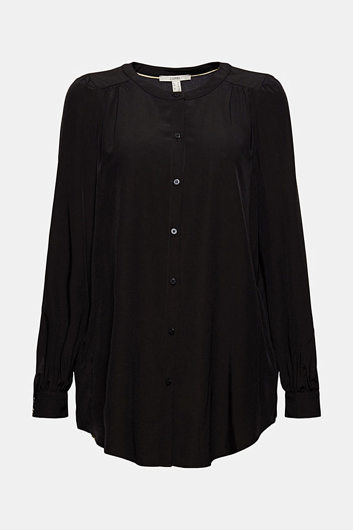 Lange blouse met LENZING™ ECOVERO™, BLACK, overview