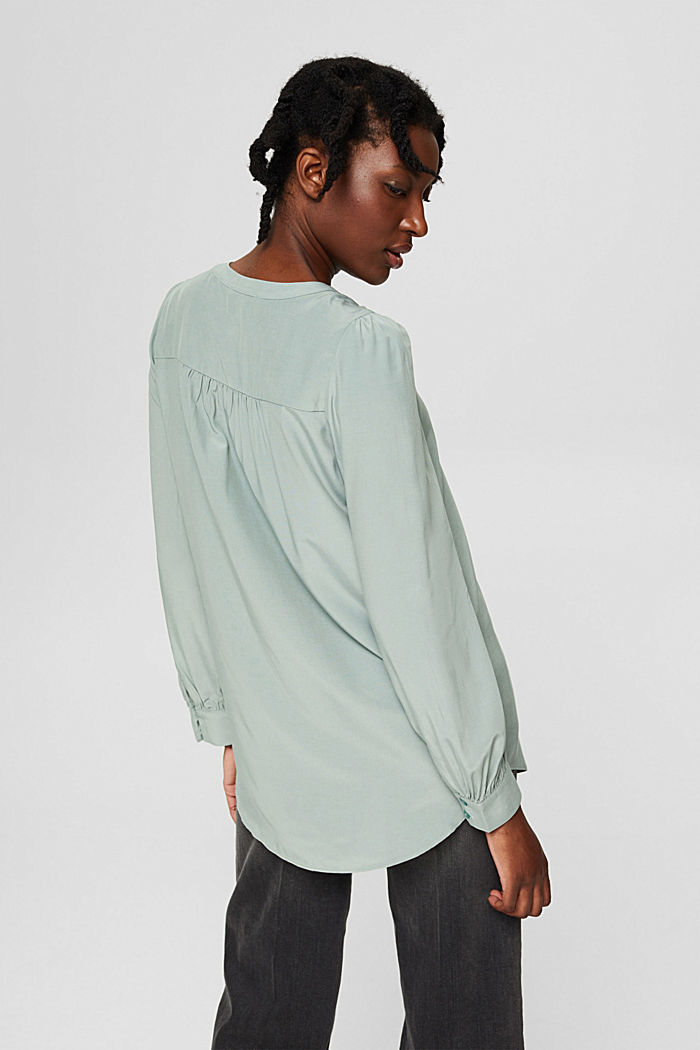 Lange blouse met LENZING™ ECOVERO™, DUSTY GREEN, detail image number 3